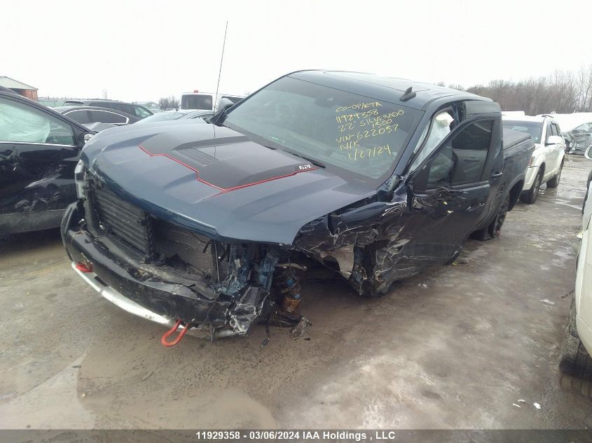 2022 Chevrolet Silverado 1500 VIN: 3GCUDHEL0NG622057 Lot: 11929358