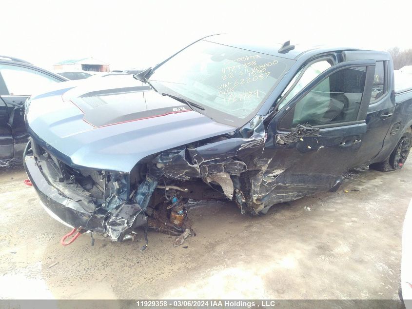 2022 Chevrolet Silverado 1500 VIN: 3GCUDHEL0NG622057 Lot: 11929358