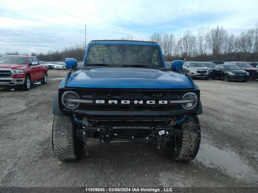 2022 Ford Bronco Outer Banks VIN: 1FMEE5DP5NLB32961 Lot: 11929840