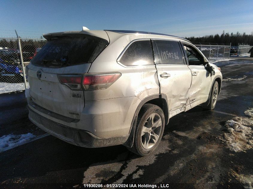 2015 Toyota Highlander Hybrid Ltd Platinum VIN: 5TDDCRFH1FS007815 Lot: 11930286