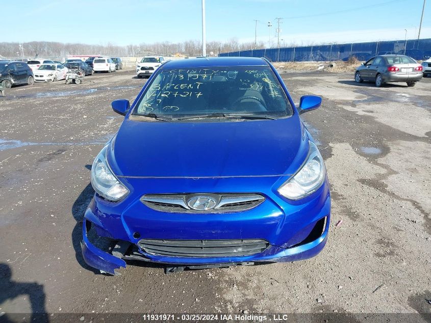 2013 Hyundai Accent Gls/Gs VIN: KMHCT5AE3DU127217 Lot: 11931971
