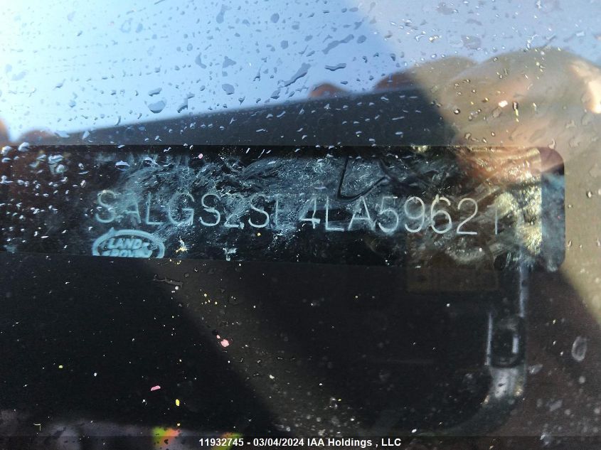 2020 Land Rover Range Rover VIN: SALGS2SE4LA596217 Lot: 11932745