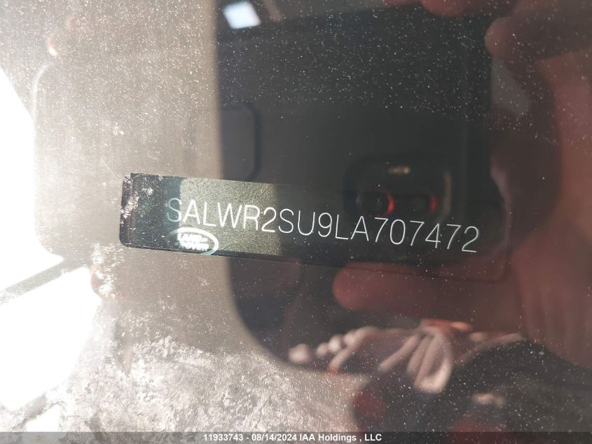 2020 Land Rover Range Rover Sport VIN: SALWR2SU9LA707472 Lot: 11933743
