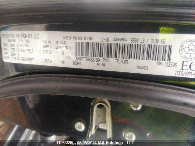 2017 Ram 1500 St VIN: 1C6RR7FT8HS627964 Lot: 11933895