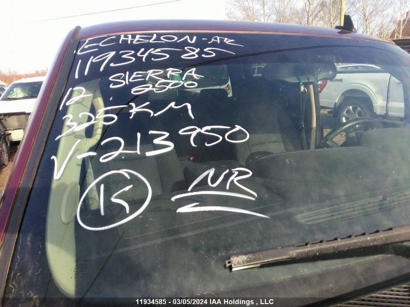 2012 GMC Sierra 2500Hd VIN: 1GT120C85CF213950 Lot: 11934585