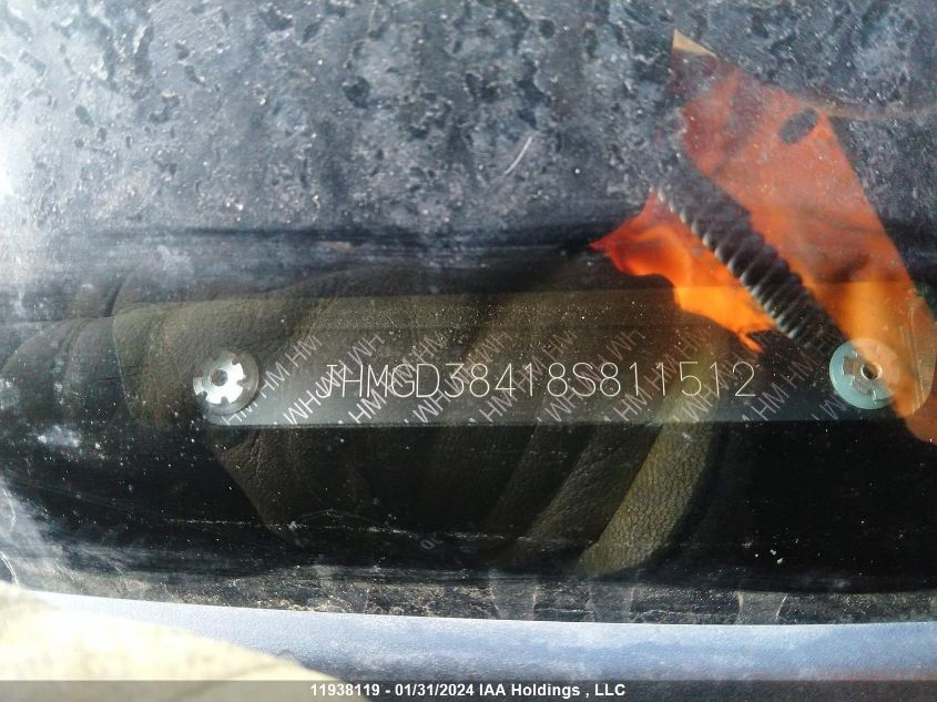 2008 Honda Fit VIN: JHMGD38418S811512 Lot: 11938119