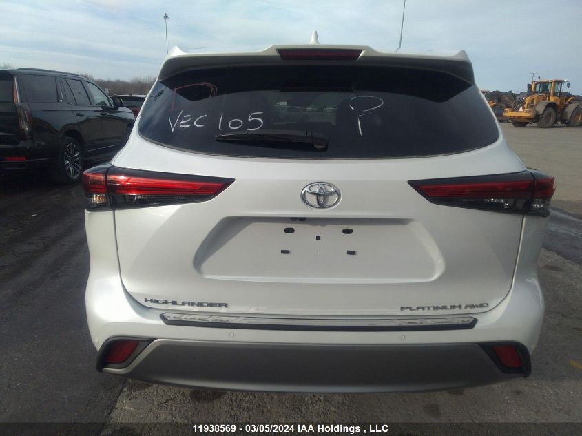 2022 Toyota Highlander Platinum VIN: 5TDFZRBH8NS182610 Lot: 11938569