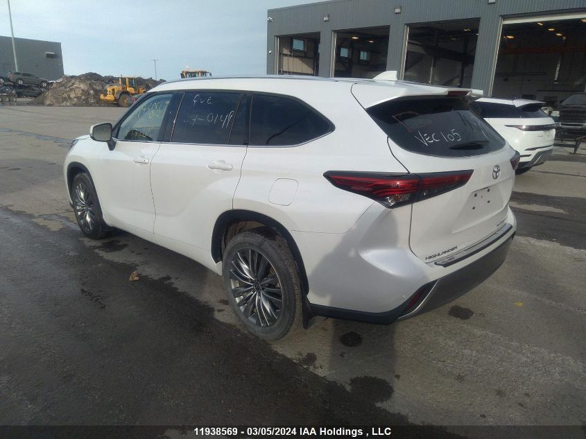 2022 Toyota Highlander Platinum VIN: 5TDFZRBH8NS182610 Lot: 11938569