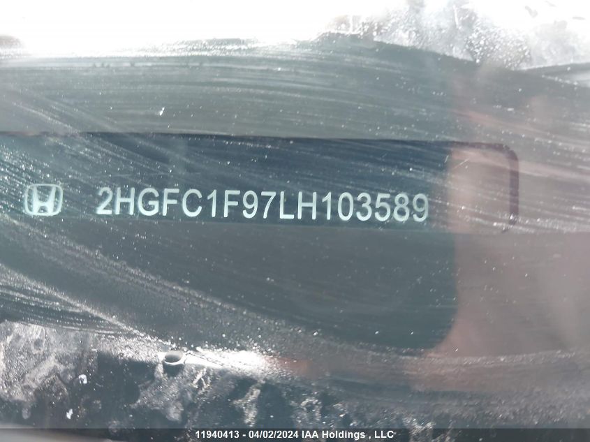 2020 Honda Civic VIN: 2HGFC1F97LH103589 Lot: 11940413