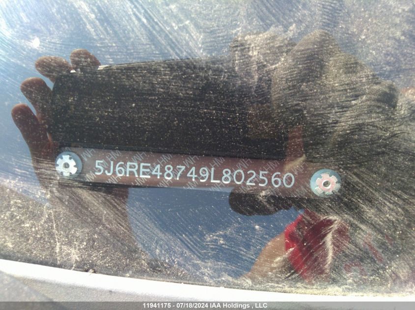 2009 Honda Cr-V VIN: 5J6RE48749L802560 Lot: 11941175