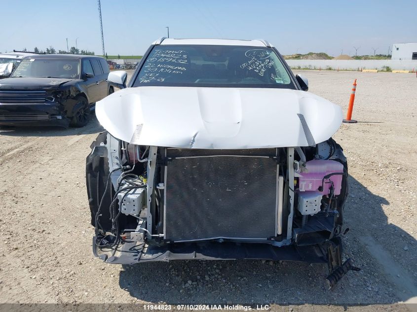 2022 Toyota Highlander Xle VIN: 5TDGZRBH6NS189432 Lot: 11944823