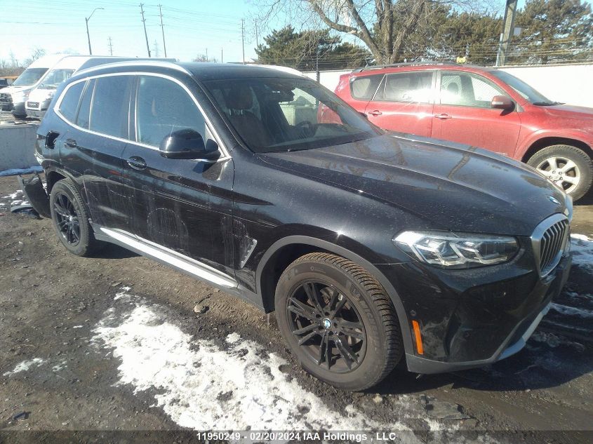 2022 BMW X3 VIN: 5UX53DP08N9J79691 Lot: 11950249