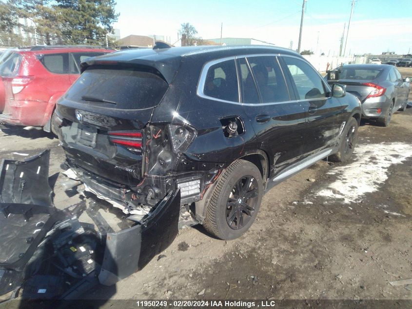 2022 BMW X3 VIN: 5UX53DP08N9J79691 Lot: 11950249