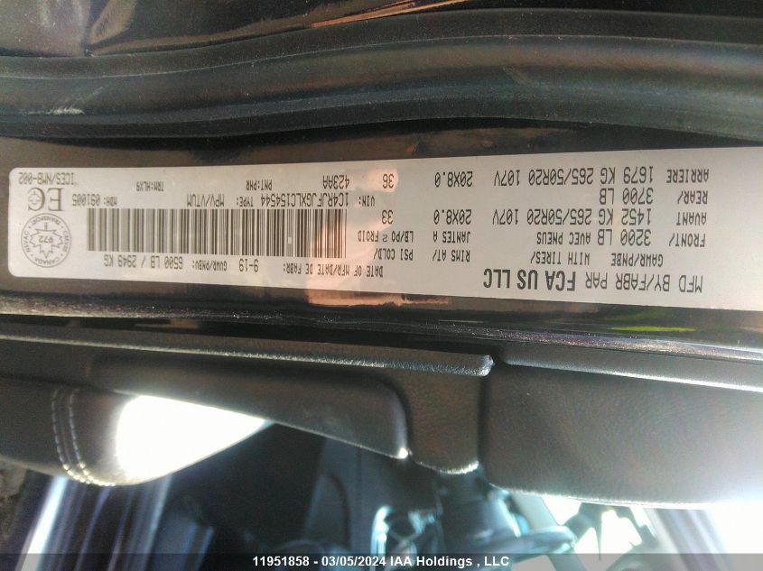 2020 Jeep Grand Cherokee Summit VIN: 1C4RJFJGXLC154544 Lot: 11951858