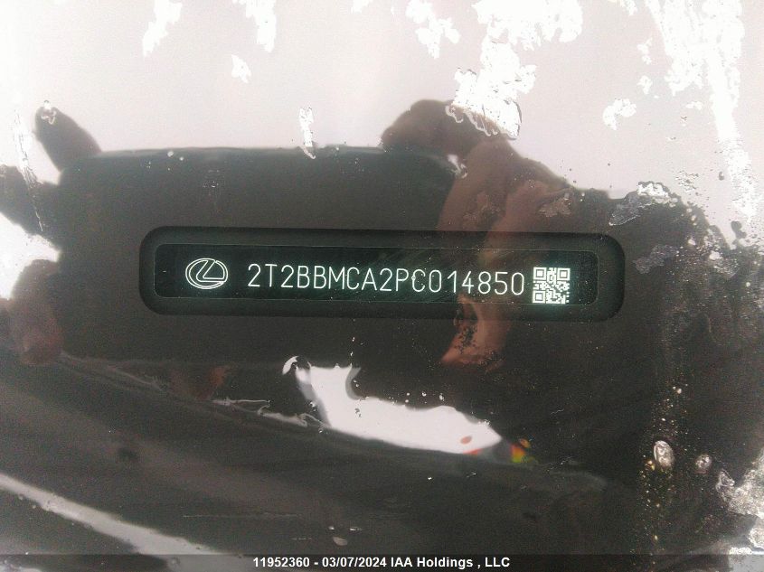 2023 Lexus Rx 350H VIN: 2T2BBMCA2PC014850 Lot: 11952360