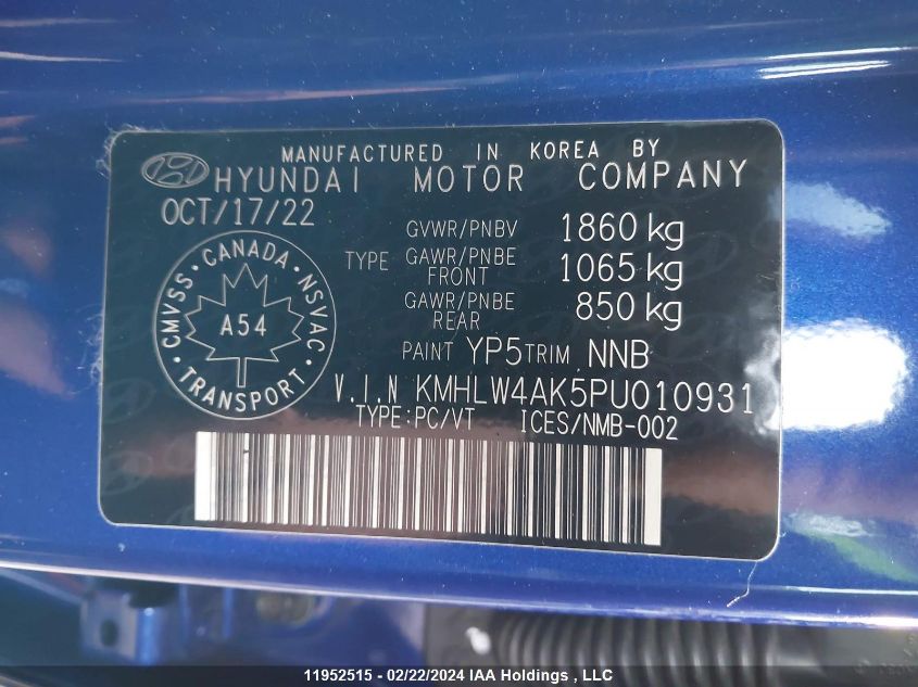 2023 Hyundai Elantra N Manual VIN: KMHLW4AK5PU010931 Lot: 39241417