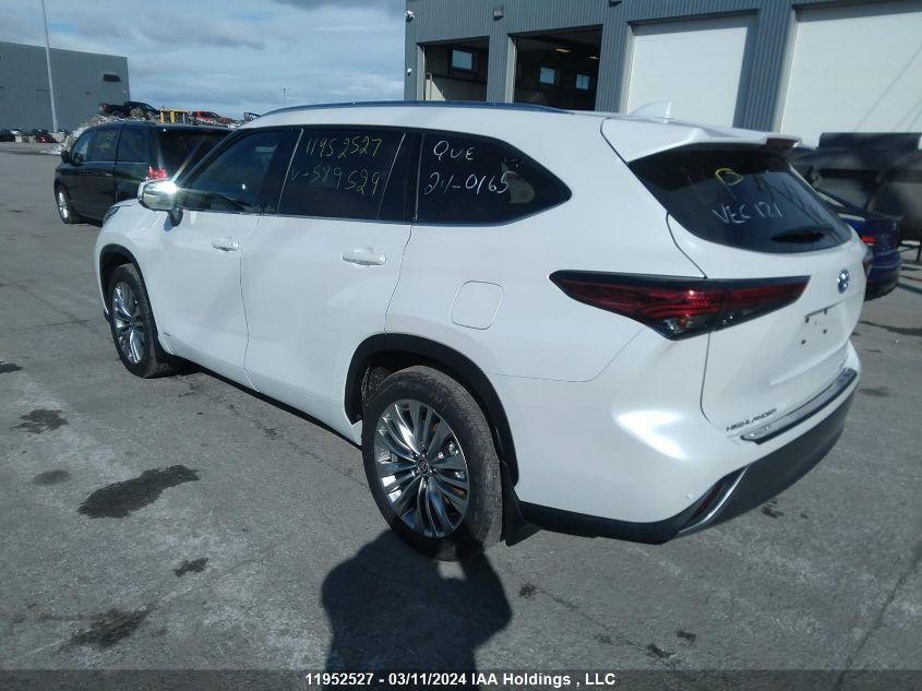 2023 Toyota Highlander Hybrid Limited/Hybrid Platinum VIN: 5TDEBRCH9PS589529 Lot: 11952527