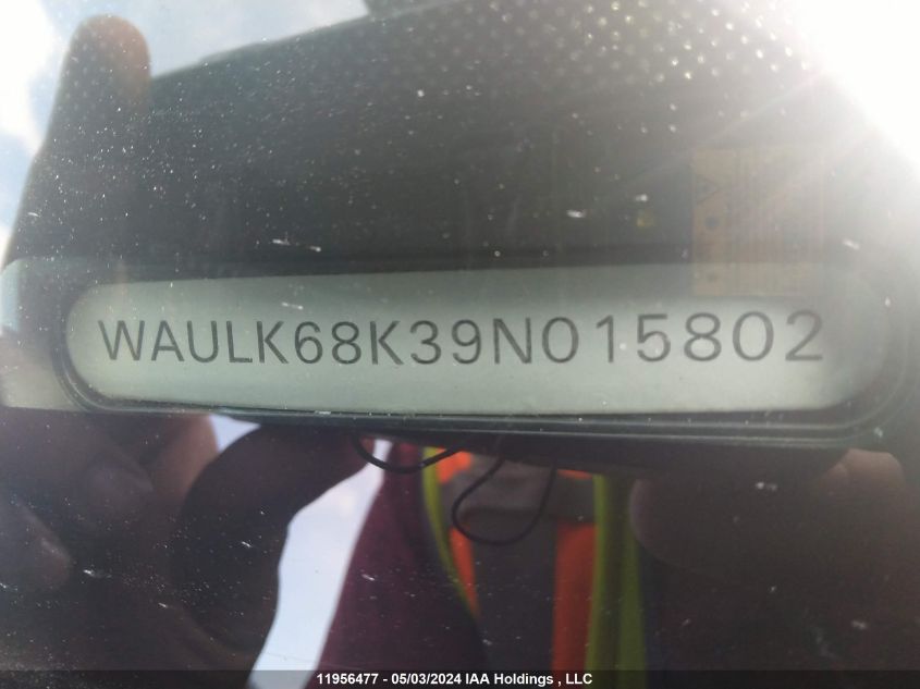 2009 Audi A4 3.2 Quattro VIN: WAULK68K39N015802 Lot: 11956477