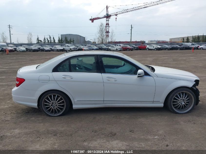 2013 Mercedes-Benz C-Class VIN: WDDGF8JB3DA865191 Lot: 11957397