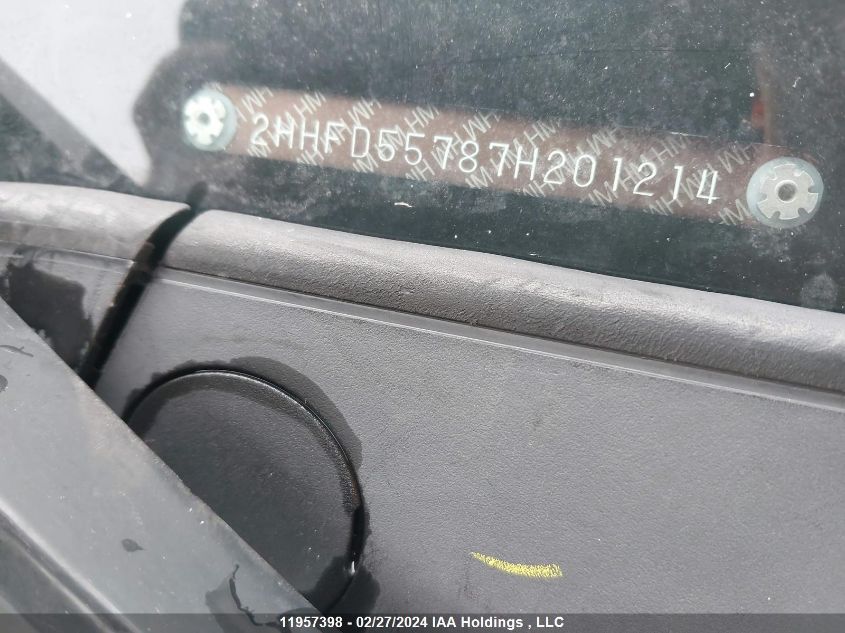 2007 Acura Csx VIN: 2HHFD55787H201214 Lot: 39240754