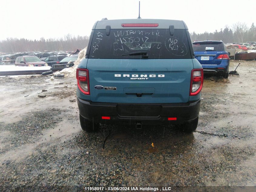 2021 Ford Bronco Sport Badlands VIN: 3FMCR9D90MRA56134 Lot: 11958017