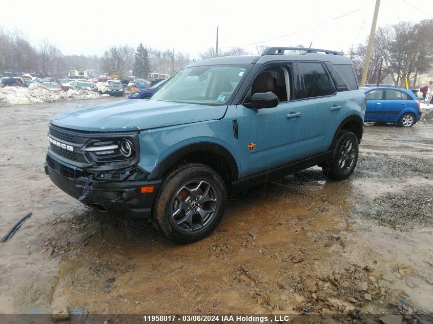 2021 Ford Bronco Sport Badlands VIN: 3FMCR9D90MRA56134 Lot: 11958017