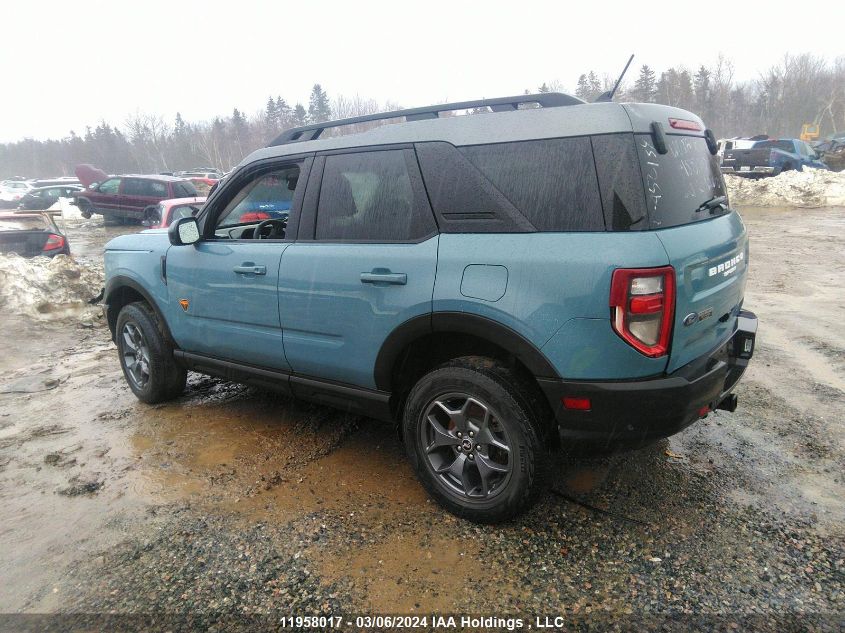 2021 Ford Bronco Sport Badlands VIN: 3FMCR9D90MRA56134 Lot: 11958017