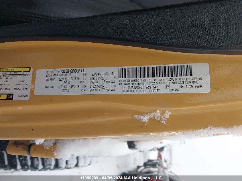 2014 Jeep Wrangler Unlimited Rubicon VIN: 1C4BJWFG8EL174224 Lot: 11958209