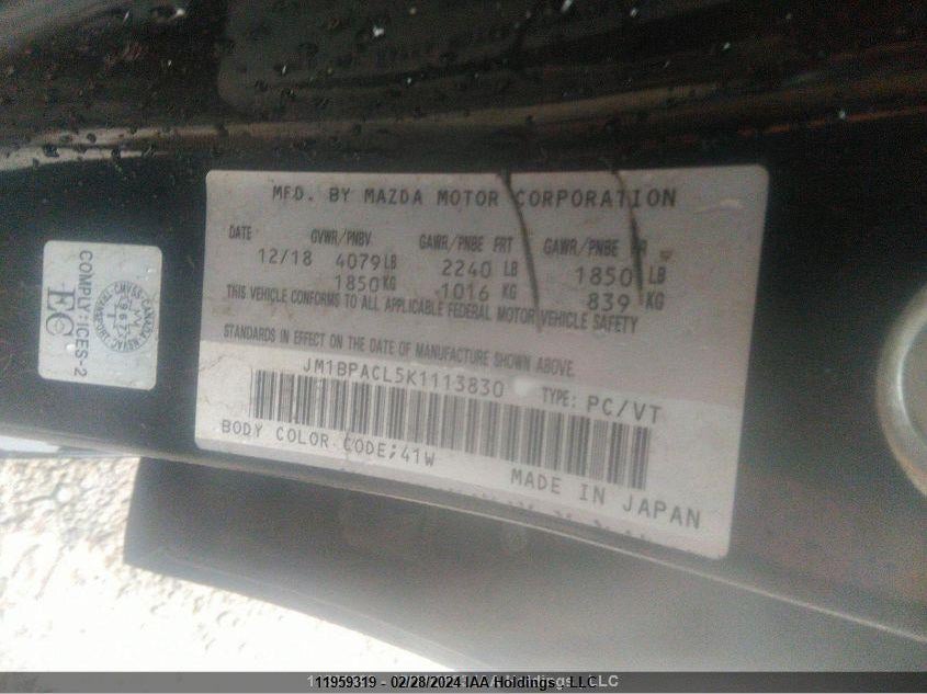 2019 Mazda Mazda3 VIN: JM1BPACL5K1113830 Lot: 11959319
