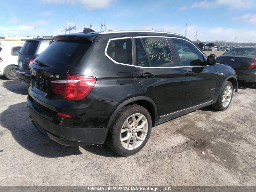 2013 BMW X3 VIN: 5UXWX9C58D0D07280 Lot: 11959445