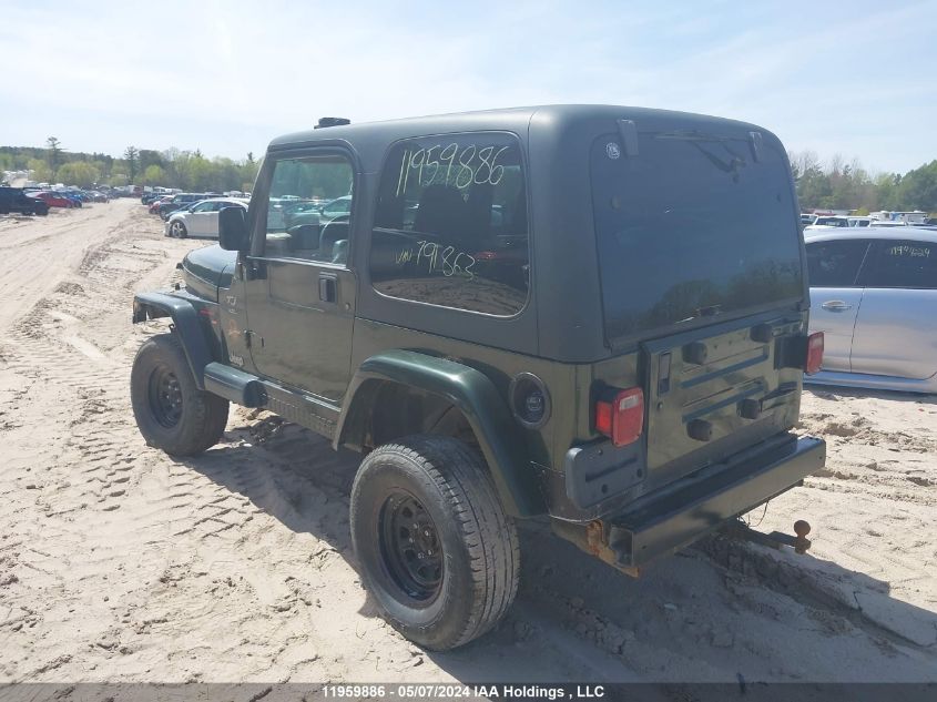 1998 Jeep Wrangler / Tj Sahara VIN: 1J4FY49S7WP791863 Lot: 11959886