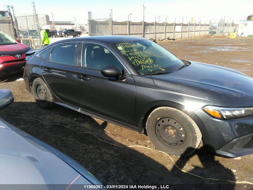 2022 Honda Civic Sedan VIN: 2HGFE2F24NH103541 Lot: 11960087