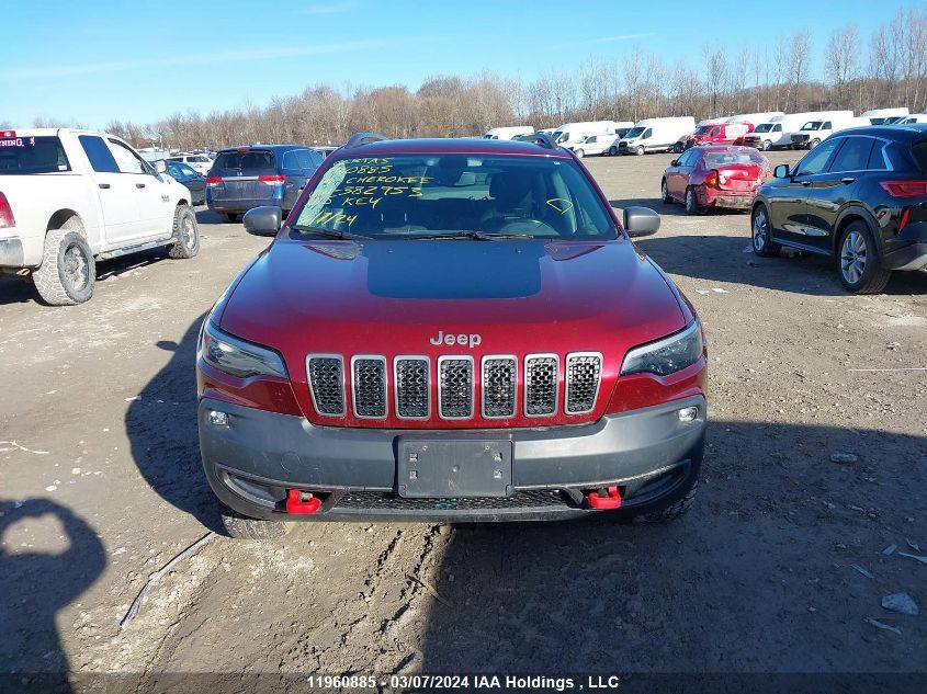 2019 Jeep Cherokee Trailhawk VIN: 1C4PJMBX1KD382953 Lot: 11960885