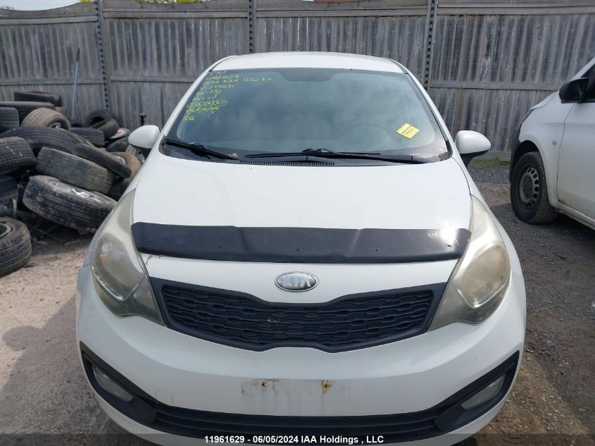 2013 Kia Rio Lx VIN: KNADM4A3XD6199631 Lot: 11961629