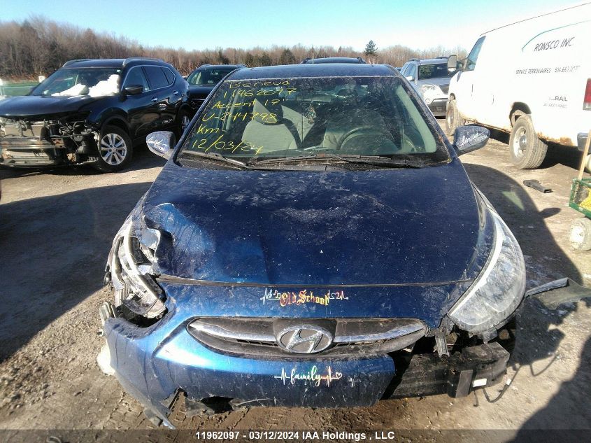 2017 Hyundai Accent Se VIN: KMHCT4AE9HU244798 Lot: 11962097