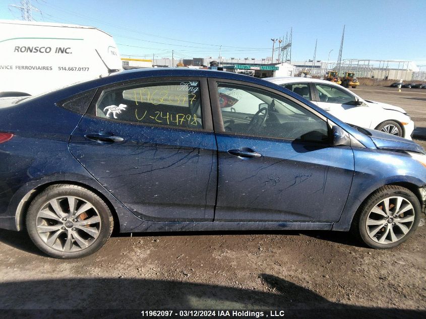 2017 Hyundai Accent Se VIN: KMHCT4AE9HU244798 Lot: 11962097