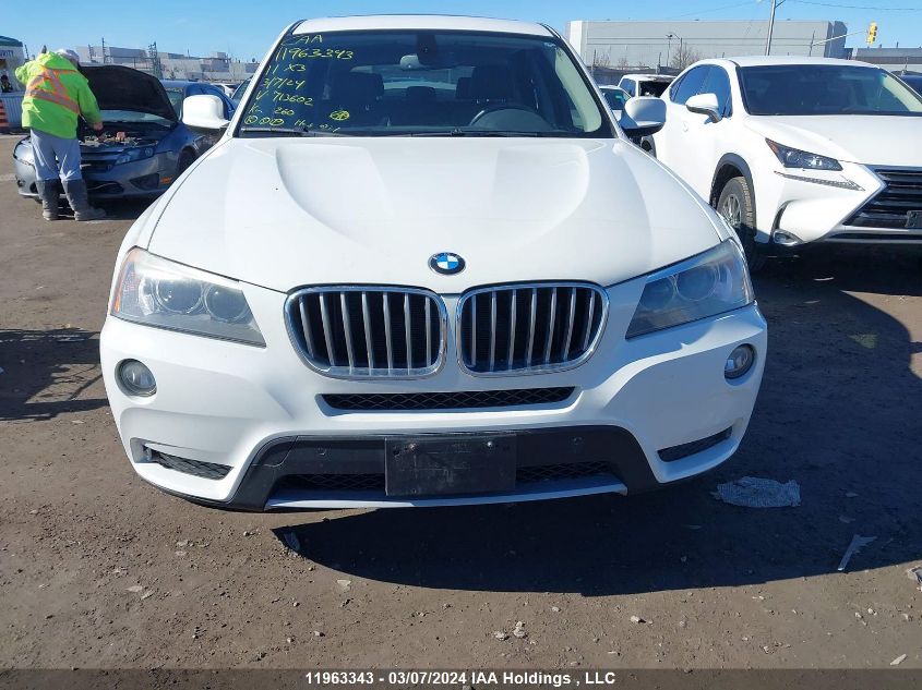 2011 BMW X3 VIN: 5UXWX5C55BL713602 Lot: 43536984