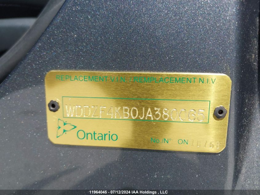 2018 Mercedes-Benz E300 VIN: WDDZF4KB0JA380065 Lot: 11964045