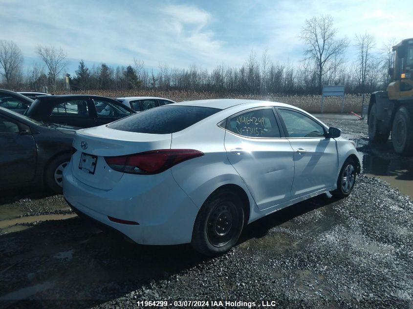 2016 Hyundai Elantra Se/Sport/Limited VIN: 5NPDH4AE3GH731157 Lot: 11964299