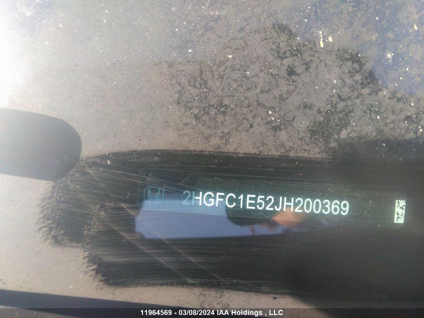 2018 Honda Civic Sedan VIN: 2HGFC1E52JH200369 Lot: 11964569