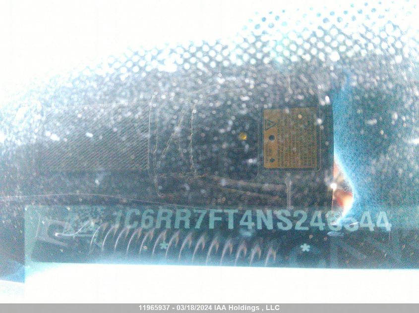 2022 Ram 1500 Classic Tradesman VIN: 1C6RR7FT4NS246544 Lot: 11965937