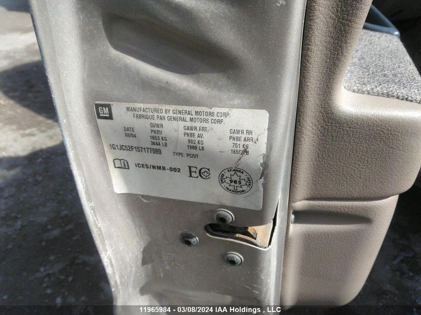 2005 Chevrolet Cavalier VIN: 1G1JC52F157177089 Lot: 44893334