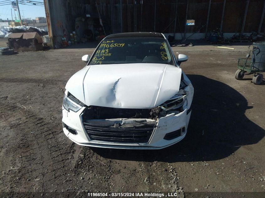 2019 Audi A3 VIN: WAUBEGFF0KA113715 Lot: 11966504