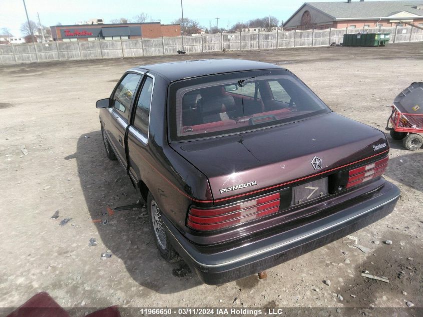 1989 Plymouth Sundance VIN: 1P3BP44J0KN694886 Lot: 11966650