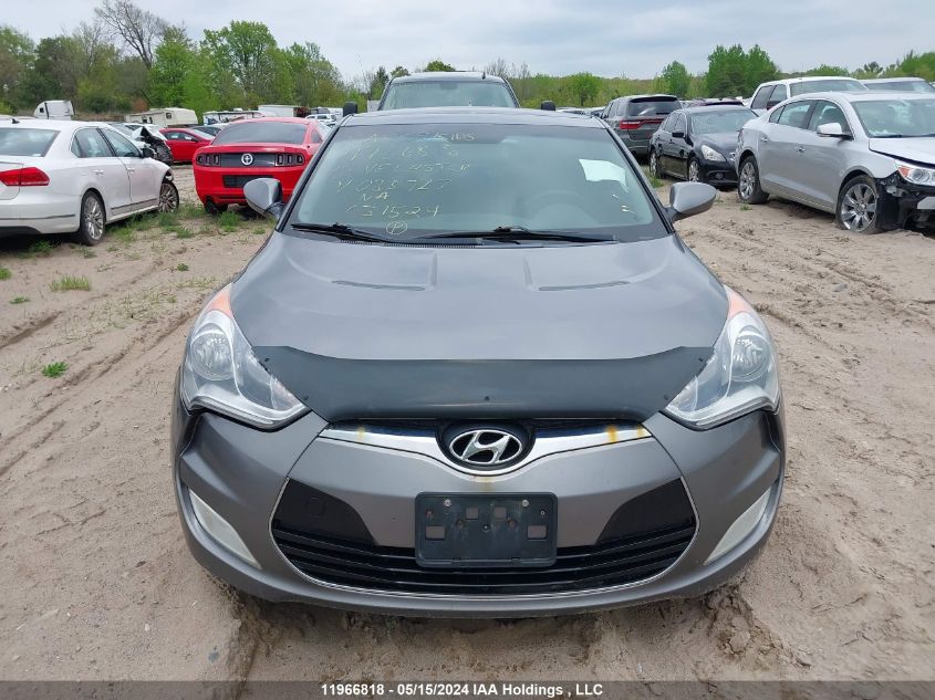2012 Hyundai Veloster Tech VIN: KMHTC6AD8CU083727 Lot: 11966818