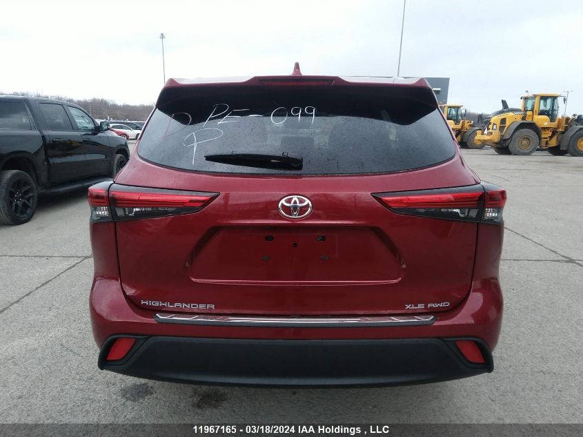 2022 Toyota Highlander Xle VIN: 5TDGZRBH1NS591360 Lot: 11967165