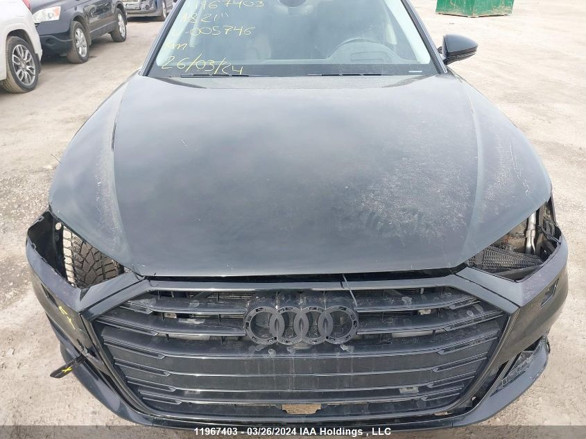 2021 Audi A8 L L VIN: WAU8EAF82MN005746 Lot: 11967403