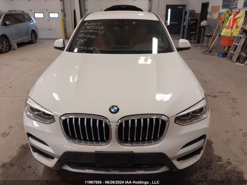 2021 BMW X3 3.0I VIN: 5UXTY5C0XM9E42320 Lot: 11967555