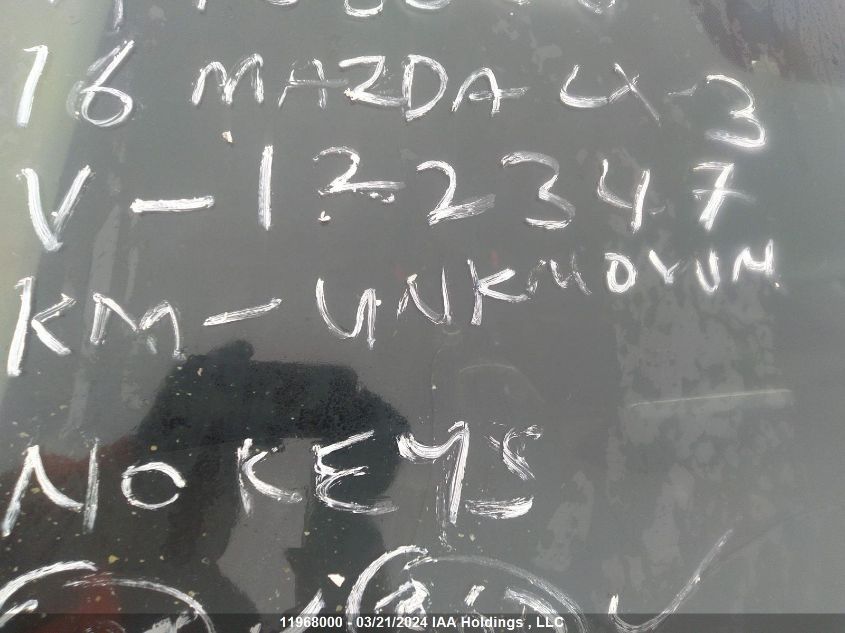 2016 Mazda Cx-3 VIN: JM1DKBC77G0122347 Lot: 11968000