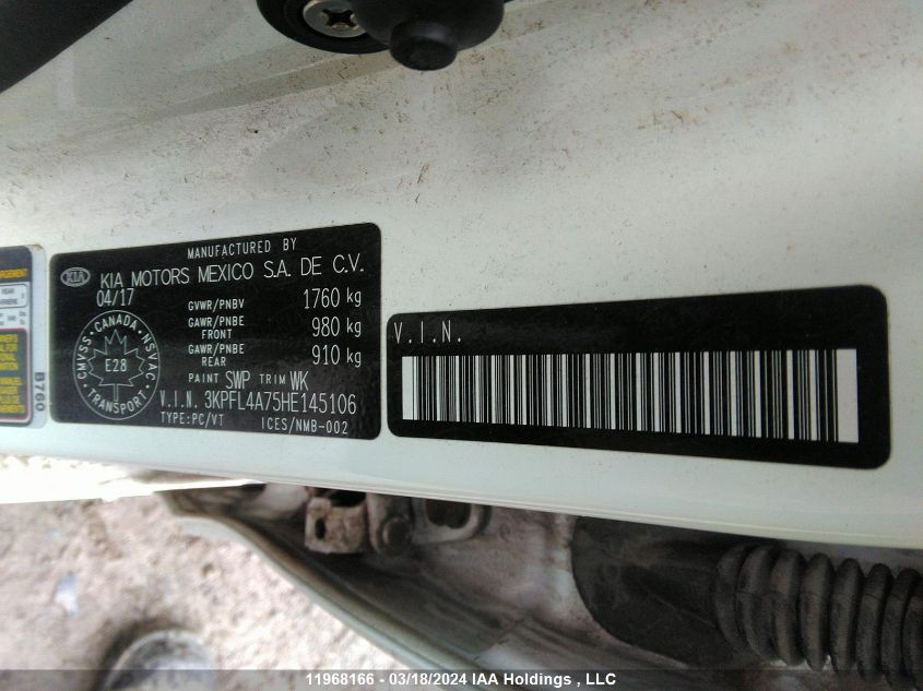 2017 Kia Forte VIN: 3KPFL4A75HE145106 Lot: 11968166